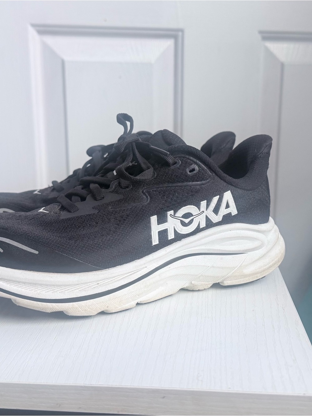 Hoka One One Black and White Athletic Shoe